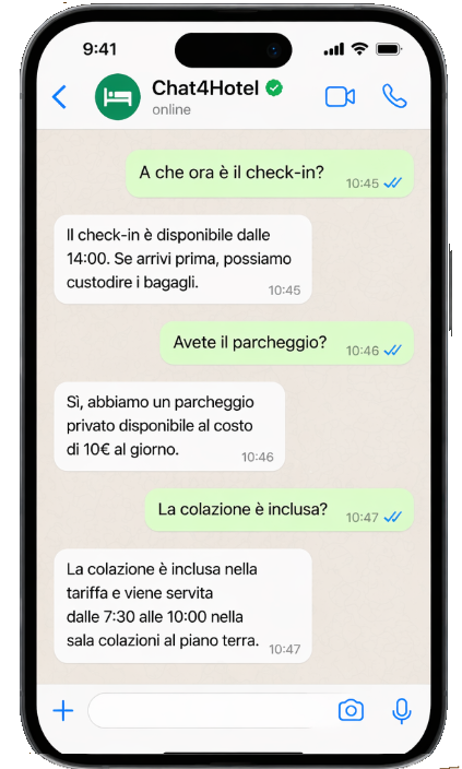 Pre check-in WhatsApp con dati ospiti ISTAT Alloggiati Web e tassa di soggiorno