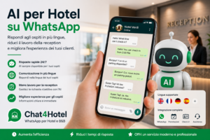 Assistente AI per hotel integrato con WhatsApp che risponde automaticamente agli ospiti in più lingue e supporta la reception.