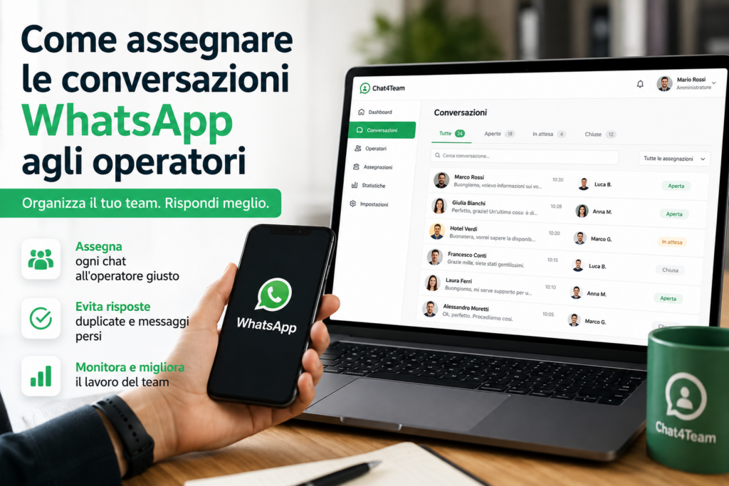 Come assegnare le conversazioni WhatsApp agli operatori con una piattaforma multi operatore