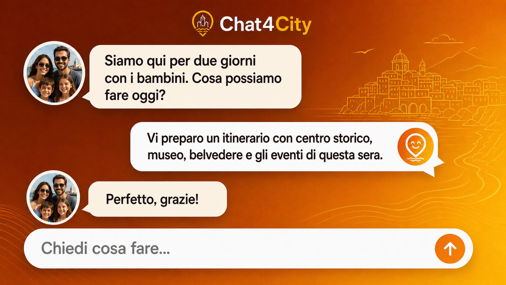 Itinerario turistico suggerito da Chat4City